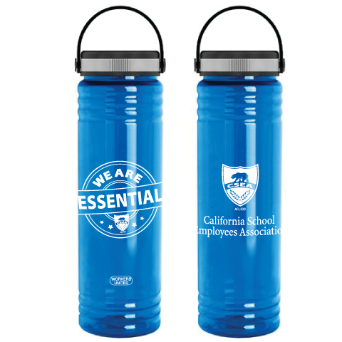 Transparent Water Bottle - "We Are Essential"